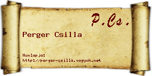 Perger Csilla névjegykártya